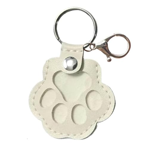 AZURAOKEY Personalisierte Hunde- und Katzenhaar-Gedenkküste-Lederpfote for Haustiere for Haustiere, Pet Memory Collector, niedliche Lederpfote Keychain, Gedenkgeschenke for Haustierliebhaber-Weiß von AZURAOKEY