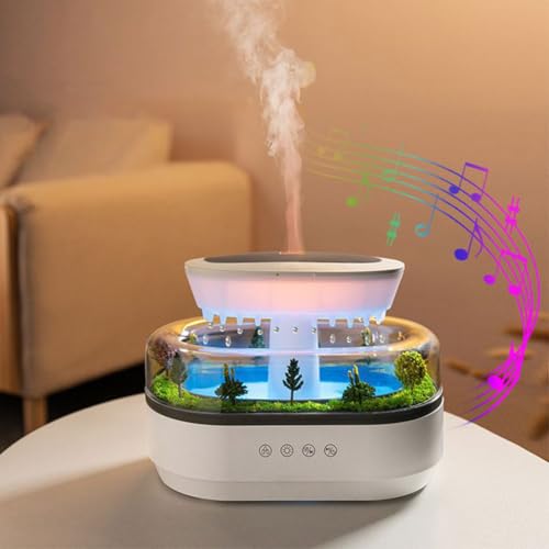 AZURAOKEY Rain Cloud Luftbefeuchter, Regen Wolken Luftbefeuchter mit 7 Nachtlichtern Luftdiffusor Luftbefeuchter, LED-Lichtern Aroma Diffuser for Schlafzimmer, Zuhause und Büro von AZURAOKEY