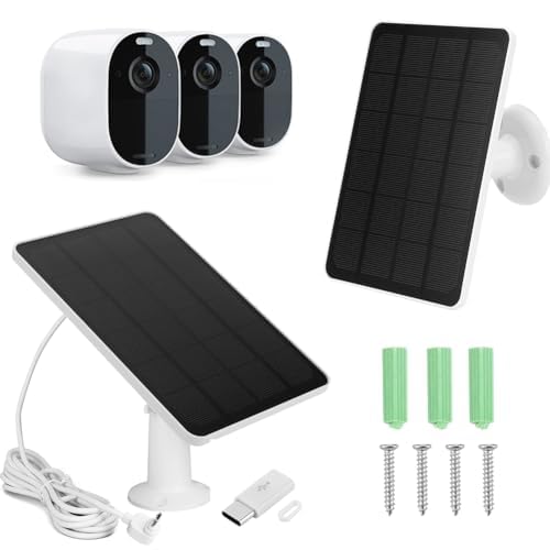 AZURAOKEY Solarpanel-Ladegerät, kompatibel mit Arlo Essential Spotlight/XL-Strahler, 4 W/6 W Arlo Essential Solarpanel-Ladegerät, wasserdicht mit 3 m Micro-USB-Kabel und Wandhalterung AZURAOKEY Solarpanel-Ladegerät, kompatibel mit Arlo Essential Spotlight/XL-Strahler, 4 W/6 W Arlo Essential Solarpanel-Ladegerät, wasserdicht mit 3 m Micro-USB-Kabel und Wandhalterung von AZURAOKEY