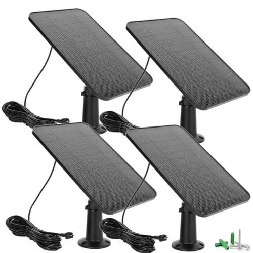 AZURAOKEY Solarpanel für Blink(3. Generation) XT/XT2 Außenkamera, eingebauter 2000 mAh wiederaufladbarer Akku, 4 m langes Kabel für Micro-USB, 4 W Solarzellen, IP65 wasserdicht, mit Gummistopfen (4 von AZURAOKEY