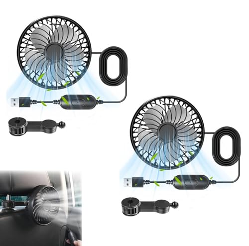 AZURAOKEY USB angetriebene Autokühlungslüfter - 360 ° Rotatierbarer Rücksitzlüfter mit 3 Geschwindigkeiten, Kühllüfungslüfter Rücksitz mit 360 Grad einstellbarer Clip for Limousinen -SUV -LKW -Van AZURAOKEY USB angetriebene Autokühlungslüfter - 360 ° Rotatierbarer Rücksitzlüfter mit 3 Geschwindigkeiten, Kühllüfungslüfter Rücksitz mit 360 Grad einstellbarer Clip for Limousinen -SUV -LKW -Van von AZURAOKEY