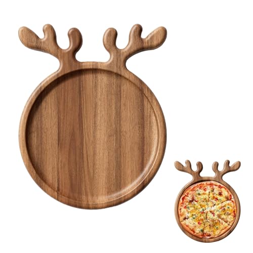 AZURAOKEY Weihnachtliche Servierplatte Rentier Akazienholz Serviertablett Geweih Dekor Sushi Serviertablett Rund Holzteller Speiseplatte Display Teller Küche Geschenk zum Einzug L AZURAOKEY Weihnachtliche Servierplatte Rentier Akazienholz Serviertablett Geweih Dekor Sushi Serviertablett Rund Holzteller Speiseplatte Display Teller Küche Geschenk zum Einzug L von AZURAOKEY