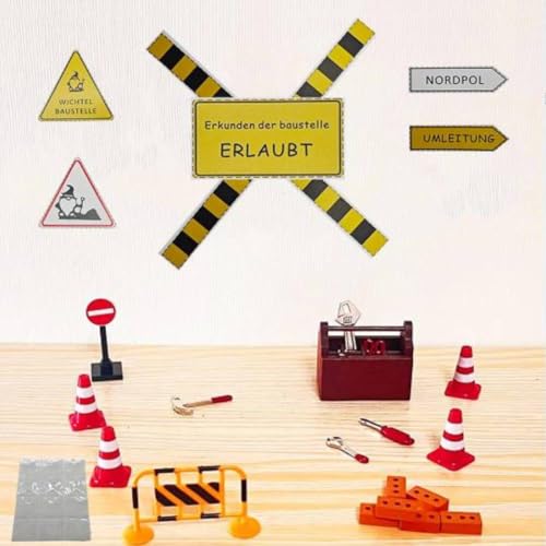 AZURAOKEY Wichtel Baustelle Set, 20 Stück Miniatur Verkehrsschilder Spielzeug, DIY-Wichteltür Zubehör Baustelle, Miniatur Baustelle for Elfentür, Miniatur Baustelle for Elfentür AZURAOKEY Wichtel Baustelle Set, 20 Stück Miniatur Verkehrsschilder Spielzeug, DIY-Wichteltür Zubehör Baustelle, Miniatur Baustelle for Elfentür, Miniatur Baustelle for Elfentür von AZURAOKEY