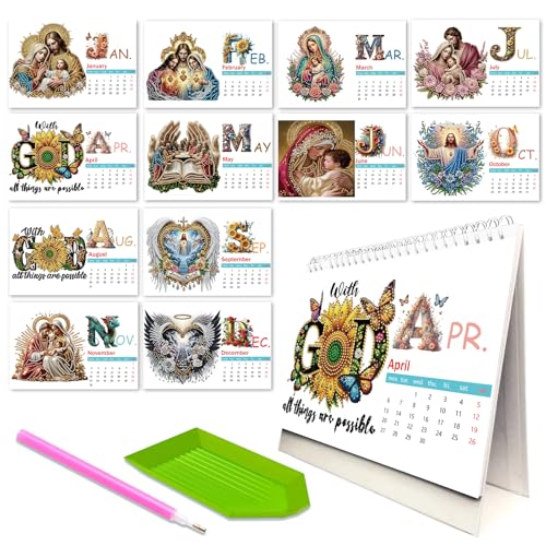 Diamond Painting Kalender 2026, DIY Diamond Malerei Stehender Schreibtischkalender Weihnachtsdekor, Jan 2026 - Dez, 12 Monatskalender, DIY Kalender 2026 Geschenk Diamond Painting Kalender 2026, DIY Diamond Malerei Stehender Schreibtischkalender Weihnachtsdekor, Jan 2026 - Dez, 12 Monatskalender, DIY Kalender 2026 Geschenk von AZURAOKEY