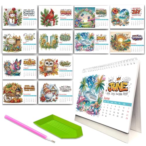 Diamond Painting Kalender 2026, DIY Diamond Malerei Stehender Schreibtischkalender Weihnachtsdekor, Jan 2026 - Dez, 12 Monatskalender, DIY Kalender 2026 Geschenk Diamond Painting Kalender 2026, DIY Diamond Malerei Stehender Schreibtischkalender Weihnachtsdekor, Jan 2026 - Dez, 12 Monatskalender, DIY Kalender 2026 Geschenk von AZURAOKEY