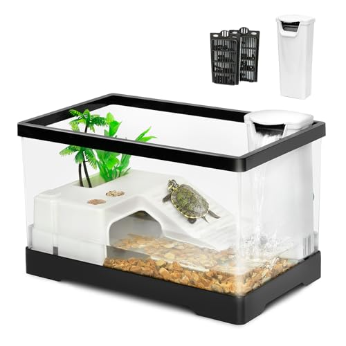 AZV Schildkröten-Tank-Set, PC, klein, 30 x 18,5 x 18 cm, rote Ohren, Starter-Aquarium, Wasser-Baby-Schildkrötenkäfig, Lebensraum für Fische und Amphibien, Reptilien, inklusive Filter, 2 x AZV Schildkröten-Tank-Set, PC, klein, 30 x 18,5 x 18 cm, rote Ohren, Starter-Aquarium, Wasser-Baby-Schildkrötenkäfig, Lebensraum für Fische und Amphibien, Reptilien, inklusive Filter, 2 x von AZV