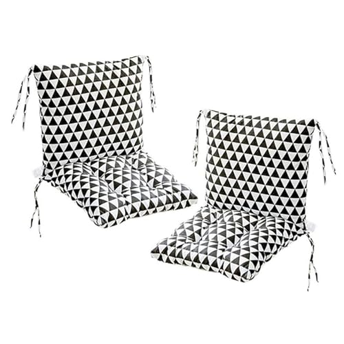 AZVFLY 2 Stück Stuhlkissen mit Rückenteil Sitz, Rückenkissen mit Bänder, Niedriglehner Auflage Polsterauflage Gartenstuhl (40X80cm) von AZVFLY