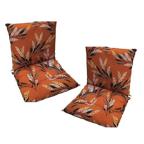 2er Set Niedriglehner Auflagen Set Stuhlauflage 40 * 80cm Sitzkissen Niederlehner Gartenstühle Sitzauflagen Stuhlkissen Abnehmbarem Rückenlehne Auflage von AZVFLY
