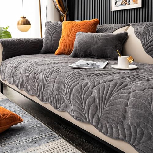 AZVFLY Sofa überzug L Form: Mehrsitzer Chenille Rutschfester Pflanzentextur Hautfreundlich Sofabezug für Familien mit Kindern und Haustieren, Sofaschutz für das Wohnzimmer von AZVFLY