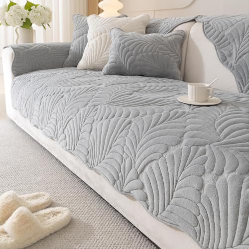 AZVFLY Sofa überzug L Form: Mehrsitzer Chenille Rutschfester Pflanzentextur Hautfreundlich Sofabezug für Familien mit Kindern und Haustieren, Sofaschutz für das Wohnzimmer von AZVFLY