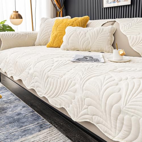 AZVFLY Sofa überzug L Form: Mehrsitzer Chenille Rutschfester Pflanzentextur Hautfreundlich Sofabezug für Familien mit Kindern und Haustieren, Sofaschutz für das Wohnzimmer von AZVFLY