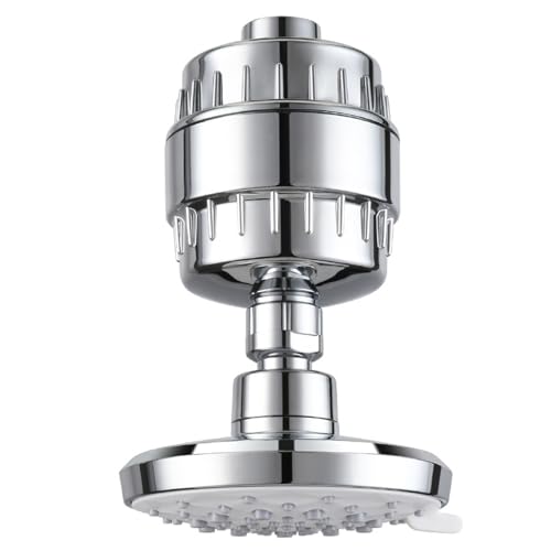 Shower Filter 36 Stufen Duschfilter: Duschfilter mit Vitamin C mit 3 Austauschbarer Kartusche zum Entfernen von Chlor und Schwermetallen Verbessert Haargesundheit (Filter + Duschkopf) von AZVFLY
