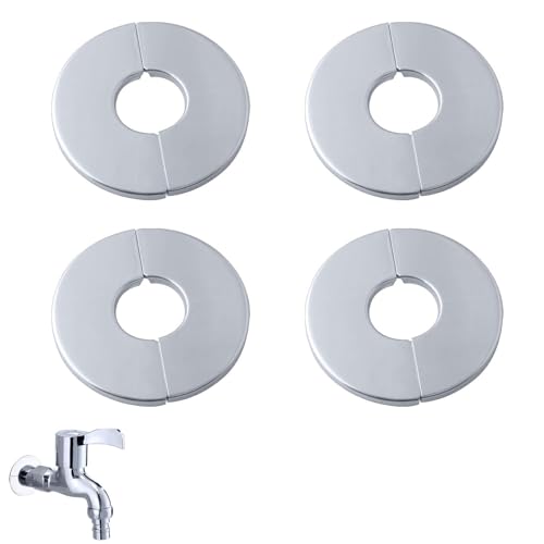 AZWOOD 4Pcs Geteilt Abdeckrosette Edelstahl, Ø23 mm Ofenknie Heizungsrohr Rosetten Kaminaufsatz Wandrosette Wasserhahn Abdeckung Ventilkappe Rosette Rohrmanschette FüR HeizköRperrohre, Ofenrohr von Azwood