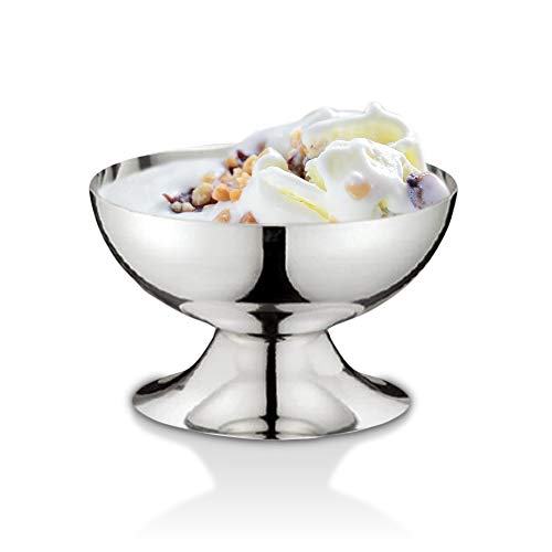 Eisbecher Edelstahl Eis Dessert Servierschale Mehrweg Salatbecher Höhe 6cm von AZXAZ