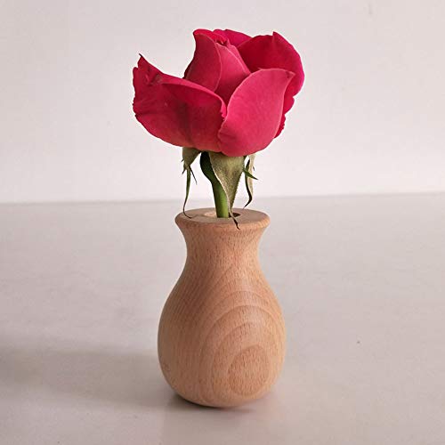 AZXAZ Kleine Holzvase für Blumen 6 Größen Blumenvase Home Office Dekoration Tischdekoration Vase für Familie, Weihnachten, Hochzeit (A) von AZXAZ