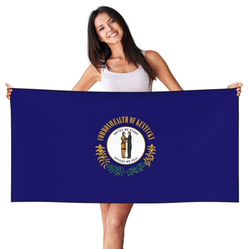 AZXMGOP Kentucky State Flag Print Beach Lightweight Towel Quick Dry Oversized Towel for Adults for Travel and Pool von AZXMGOP