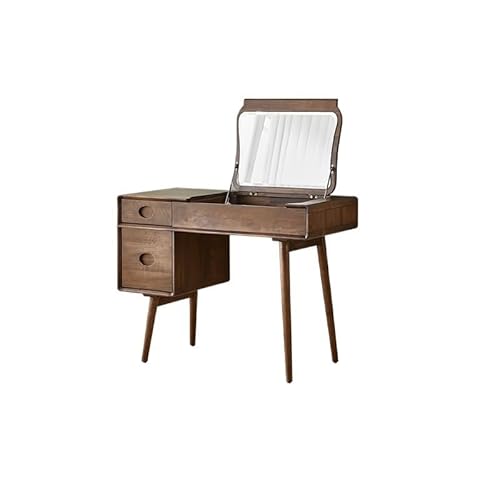 AZZAZETES Kosmetikspiegel mit Beleuchtung 100x50x76cm Walnut Home Bedroom Dressing Table, Simple Creative Storage Furniture with Mirror and Drawers Kosmetiktisch mit Schreibtisch für Schlafzimmer AZZAZETES Kosmetikspiegel mit Beleuchtung 100x50x76cm Walnut Home Bedroom Dressing Table, Simple Creative Storage Furniture with Mirror and Drawers Kosmetiktisch mit Schreibtisch für Schlafzimmer von AZZAZETES