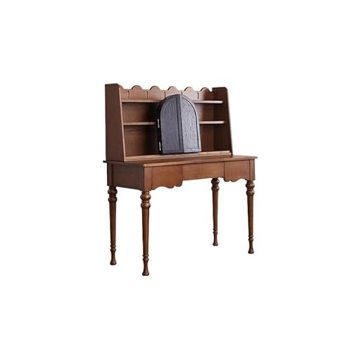 AZZAZETES Kosmetikspiegel mit Beleuchtung Schminktisch aus Massivholz, for Schlafzimmer, Kleiner Retro-Schreibtisch mit Spiegel Kosmetiktisch mit Schreibtisch für Schlafzimmer von AZZAZETES