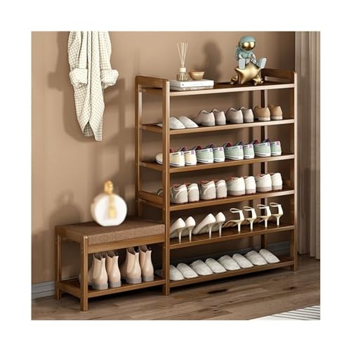 AZZAZETES Schuhregal Schuhregal mit Bank, Bambus-Schuhbank for den Eingangsbereich, Organizer-Regal mit Lagerregalen und Sitzkissen for den Eingangsbereich Schuhablagen AZZAZETES Schuhregal Schuhregal mit Bank, Bambus-Schuhbank for den Eingangsbereich, Organizer-Regal mit Lagerregalen und Sitzkissen for den Eingangsbereich Schuhablagen von AZZAZETES