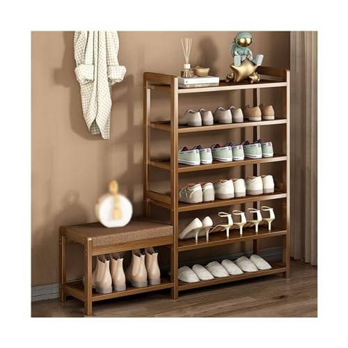 AZZAZETES Schuhregal Schuhregal mit Bank, Bambus-Schuhbank for den Eingangsbereich, Organizer-Regal mit Lagerregalen und Sitzkissen for den Eingangsbereich Schuhablagen AZZAZETES Schuhregal Schuhregal mit Bank, Bambus-Schuhbank for den Eingangsbereich, Organizer-Regal mit Lagerregalen und Sitzkissen for den Eingangsbereich Schuhablagen von AZZAZETES