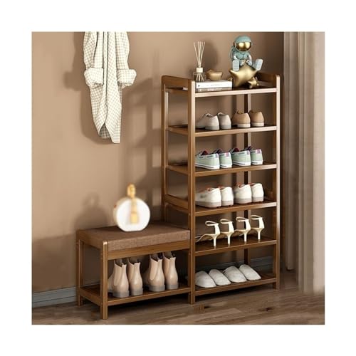 AZZAZETES Schuhregal Schuhregal mit Bank, Bambus-Schuhbank for den Eingangsbereich, Organizer-Regal mit Lagerregalen und Sitzkissen for den Eingangsbereich Schuhablagen AZZAZETES Schuhregal Schuhregal mit Bank, Bambus-Schuhbank for den Eingangsbereich, Organizer-Regal mit Lagerregalen und Sitzkissen for den Eingangsbereich Schuhablagen von AZZAZETES