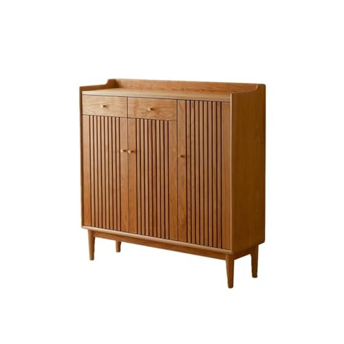 AZZAZETES Schuhschrank 110x35x108cm Schuhschrank aus Massivholz im japanischen Stil, Aufbewahrungsmöbel for das Wohnzimmer, moderner Aufbewahrungstisch for den Eingangsbereich Schuhregal von AZZAZETES