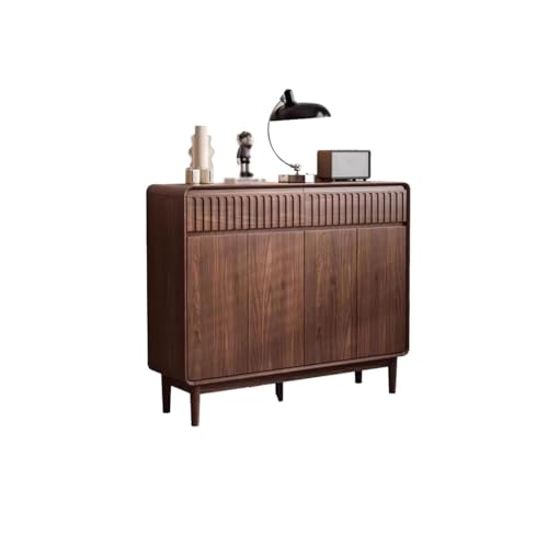 AZZAZETES Schuhschrank 120cm Massivholz Garderobenschrank Eingangsbereich Walnussfarbe Eingangsspeichermöbel Wohnzimmer Diele Flur Schuhregal von AZZAZETES