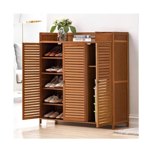 AZZAZETES Schuhregal Schuhschrank mit 6/7/8 Ebenen, großem Fassungsvermögen, freistehender Schuhregal-Organizer aus Bambus, for den Eingangsbereich 3 Türen for Schrank, Schlafzimmer Schuhablagen AZZAZETES Schuhregal Schuhschrank mit 6/7/8 Ebenen, großem Fassungsvermögen, freistehender Schuhregal-Organizer aus Bambus, for den Eingangsbereich 3 Türen for Schrank, Schlafzimmer Schuhablagen von AZZAZETES
