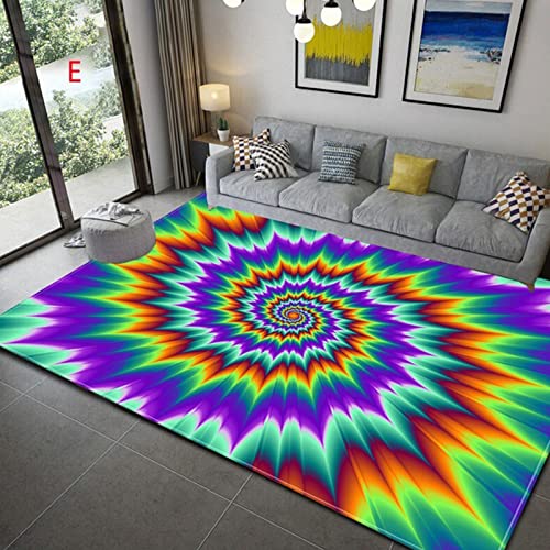 AZZRRO 3D Bodenmatte 180x50cm Visual Illusion Vortex Rutschfester Teppich Matte Runder Illusionsteppich Anti-Rutsch-Matte Für Esszimmer Wohnzimmer Hauptschlafzimmer Modern von AZZRRO