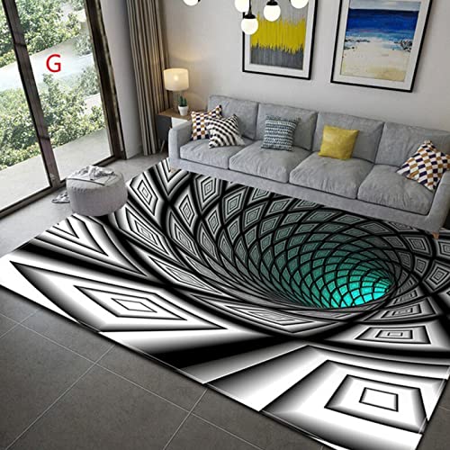AZZRRO 3D Optical Illusion Teppiche, 100x120cm Interessanter Quadrat Teppiche Wirbelfalle Teppich, Anti-Rutsch-Teppich für den Innen- und Außenbereich Küchenboden Flur von AZZRRO