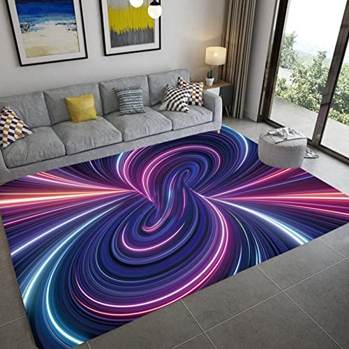 AZZRRO 3D Optische Täuschung Teppich 100x140cm Illusionsteppich Vortex Carpet Zotteliger Teppich Teppich Für Wohnzimmer Schlafzimmer Esszimmer Fußmatte Küchenfußmatten von AZZRRO