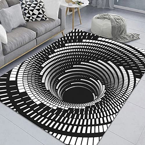 AZZRRO 3D Optische Täuschung Teppich 100x70cm Illusionsteppich Vortex Carpet 3D Bodenloses Loch Zotteliger Teppich Teppich Für Wohnzimmer Schlafzimmer Esszimmer Fußmatte Küchenfußmatten von AZZRRO