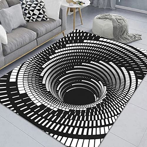 AZZRRO 3D Optische Täuschung Teppich 150x80cm Illusionsteppich Vortex Carpet 3D Bodenloses Loch Zotteliger Teppich Teppich Für Wohnzimmer Schlafzimmer Esszimmer Fußmatte Küchenfußmatten von AZZRRO