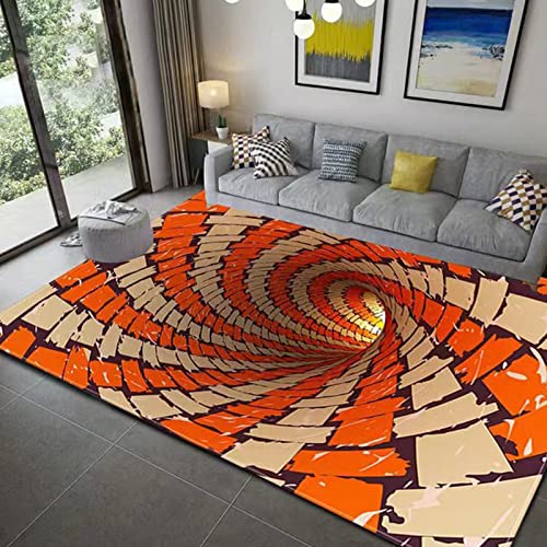 AZZRRO 3D Teppich 110x160cm Diele & Flur Fußmatten Anti-Rutsch Illusionsteppich Bodenmatte Vlies Shaggy Teppich Für Wohnzimmer Kinderzimmer Flur Sofa von AZZRRO