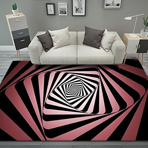 AZZRRO 3D Wirbel Illusionsteppich, 110x140cm 3D Vortex Teppich Illusionsteppich,Optische Täuschung Teppichbodenmatte Anti-Rutsch-Vlies Fußmatte, rutschfeste Fußmatte Matten Fur Home Schlafzimmer von AZZRRO