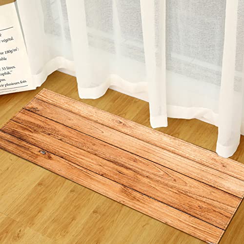 AZZRRO Moderne Fußmatte Eingang Fußmatte 100x40cm Holzmaserung Home Flur Bodendekoration Wohnzimmer Teppich Badezimmer Anti-Rutsch-Teppich von AZZRRO