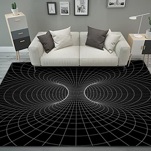 AZZRRO Rechteckiger Vision Geometric Area Teppich 300x160cm Wohnzimmer Schlafzimmer Couchtischmatte Stereoskopischer 3D-Illusionsteppich Wohnaccessoires & Deko von AZZRRO