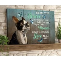 Boston Terrier Leinwand Wenn Sie Darüber Hinaus Glauben, Was Ihre Augen Sehen Können, Dog Memorial Geschenk, Hund Sympathie Wandkunst von AZbetter