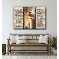 Deutscher Schäferhund Wandkunst, Gott Sagte Einmal, Ich Brauche Jemanden Stark, Leinwand Geschenk, Malerei, Christliches Geschenk von AZbetter