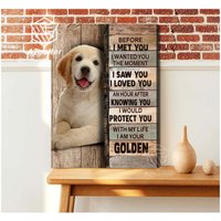 Golden Retriever Wandkunst, Hund Home Wanddekor, Leinwand Geschenk, Goldener von AZbetter