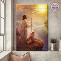 Gott Mit Dackel Leinwand, Hundeliebhaber Geschenk Christliche Jesus Christus Kunst, Wohnkultur von AZbetter