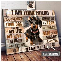 Personalisierte Hunde Leinwand - Ich Bin Dein Freund Partner Deine Liebe, Hund Haus Wandkunst, Benutzerdefiniertes Foto & Name, Geschenk Für von AZbetter