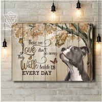 Pit Bull Wandkunst, Die Wir Lieben, Gehen Nicht Weg, Hund Home Wand-Dekor, Leinwand Geschenk, Pitbull Dog Memorial, Haus Wandbehang von AZbetter