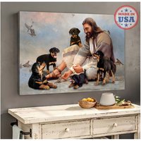 Rottweiler Peaceful Life Surround Jesus Leinwand | Lover Canvas, Wandkunst, Wall Art Print, & God von AZbetter