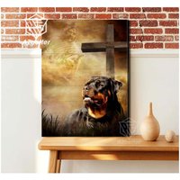 Rottweiler Wandkunst, Hund Haus Wanddekor, Leinwand Geschenk, Gedenkstätte, Christliches Religiöse Wandkunst von AZbetter