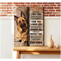 Schäferhund Wandkunst, Bevor Ich Dich Traf, Hund Haus Wanddekor, Leinwand Geschenk, Malerei von AZbetter