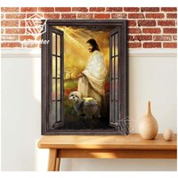 Shih Tzu Schöne Welt Mit Gott Leinwand, Hundeliebhaber Geschenk Christliche Jesus Christus Kunst, Wohndekor von AZbetter