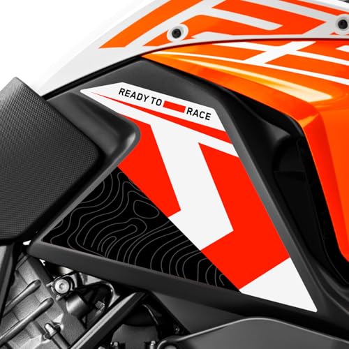 Az Graphishop Seitliche Tankpads kompatibel mit KTM 1290 Super Adventure S 2017-2018 DESERT STYLE L-211 (Orange) von AZgraphishop
