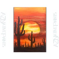 Wüstenlandschaft Magnet 2, 5"x3, 5", Az Geschenke, Souvenir | Kaktus Kunst Ava M8 von AZnativePaints