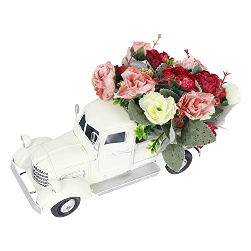 Deko Wohnzimmer Herbst Dekoration liefert Metall Vintage White Truck Weihnachtsdekoration Halloween Deko Herbstdeko Weihnachtsdeko (White, One Size) von AaaozKjie